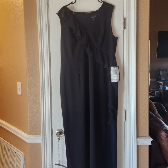 Ruffle Black Formal Dress - Picture 1 of 3